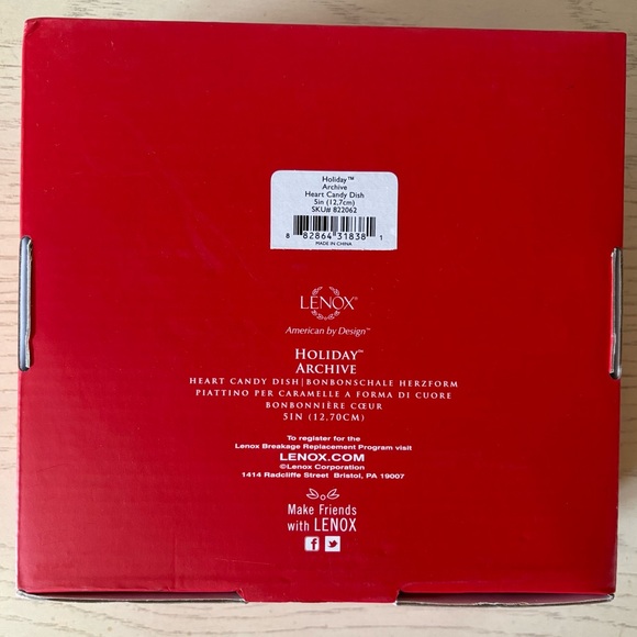 LENOX HOLIDAY ARCHIVE HEART CANDY DISH 5" NEW - Picture 2 of 6